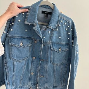 Custom bridal jean jacket